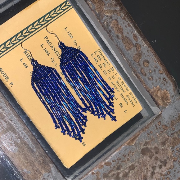 Seed Bead Chandelier Earrings - Picture 2 of 3